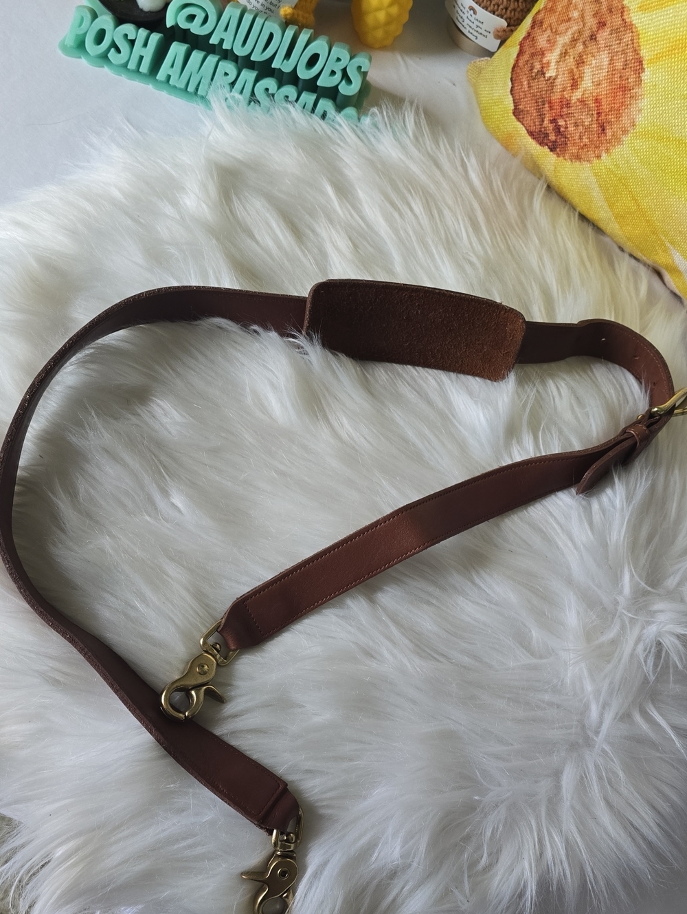 Coach Brown Leather Strap with Gold lobster claw Openings British TAN - Picture 10 of 11